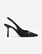 mulanka Pantofi stiletto eleganți cu curea la călcâi și cataramă alungită Teanis Negri