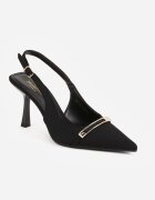mulanka Pantofi stiletto eleganți cu curea la călcâi și cataramă alungită Teanis Negri