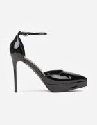 mulanka Pantofi stiletto Negri Lăcuiți cu platformă Eleffera