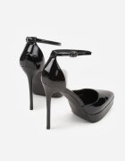 mulanka Pantofi stiletto Negri Lăcuiți cu platformă Eleffera