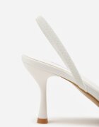 mulanka Sandale Albe cu toc stiletto decorate cu mărgele și broderie Iphorise