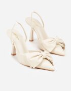 mulanka Sandale Bej cu toc stiletto Slingback cu fundă Liorafera