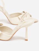 mulanka Sandale Bej cu toc stiletto Slingback cu fundă Liorafera