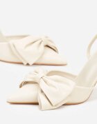 mulanka Sandale Bej cu toc stiletto Slingback cu fundă Liorafera