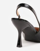 mulanka Sandale Negre Lăcuite cu toc stiletto cu vârf ascuțit și călcâi deschis Tadeonia