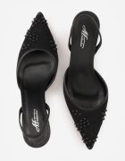 mulanka Sandale Negre stiletto decorate cu mărgele și broderie Iphorise