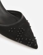 mulanka Sandale Negre stiletto decorate cu mărgele și broderie Iphorise