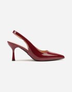 mulanka Sandale stiletto lăcuiți cu vârf ascuțit și călcâi decupat Tadeonia Maro Bordo