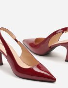 mulanka Sandale stiletto lăcuiți cu vârf ascuțit și călcâi decupat Tadeonia Maro Bordo