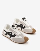 mulanka Sneakers albi decorate cu motiv geometric Ardetia