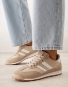 mulanka Sneakers bej închis cu Motiv Geometric Jannata