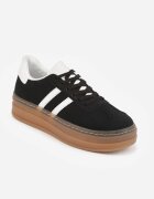 mulanka Sneakers negri pe talpă groasă cu model decorativ Felimala