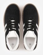 mulanka Sneakers negri pe talpă groasă cu model decorativ Felimala