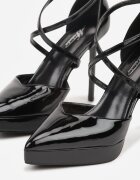 mulanka Stiletto Negre cu Barete și Platformă Decorativă Misterisa