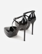 mulanka Stiletto Negre cu Barete și Platformă Decorativă Misterisa