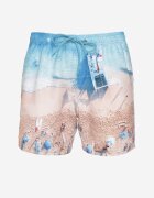 mulu Pantaloni scurți de baie Bej cu Model de Palmieri Lillemea
