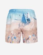 mulu Pantaloni scurți de baie Bej cu Model de Palmieri Lillemea