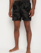 mulu Pantaloni scurți de baie Negri cu Model Geometric cu Șnur Lilomea