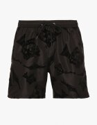 mulu Pantaloni scurți de baie Negri cu Model Geometric cu Șnur Lilomea