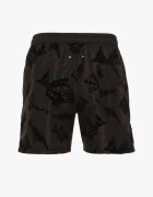 mulu Pantaloni scurți de baie Negri cu Model Geometric cu Șnur Lilomea