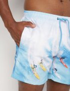 mulu Slip de baie Bleu marin cu model de palmieri Lillemea