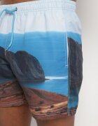 mulu Slip de baie Maro cu imprimeu de palmieri Lillemea