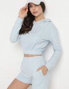 my red lips Set Sportiv Albastru deschis din bumbac Hanorac cu glugă și Pantaloni scurți Izilia