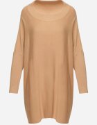n.every day Rochie bej tricotată cu viscoză și modal decorată cu bordură elastică Zinnoraia
