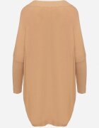 n.every day Rochie bej tricotată cu viscoză și modal decorată cu bordură elastică Zinnoraia