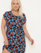 n.every day Rochie Negru-Albastru tip cutie din Viscoză Legată cu șnur în talie Tiamadine