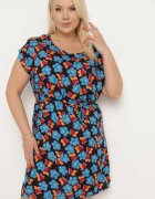 n.every day Rochie Negru-Albastru tip cutie din Viscoză Legată cu șnur în talie Tiamadine
