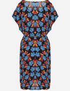 n.every day Rochie Negru-Albastru tip cutie din Viscoză Legată cu șnur în talie Tiamadine