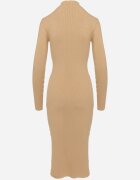 n.every day Rochie tip pulover bej închis mulată cu Vâscoză Modal și nasturi decorativi Gemifra