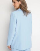 new collection Blazer albastru deschis decorat cu imitație de buzunare Sovzedi
