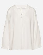 new collection Bluză Albă cu Croi Trapezoidal Decolteu în V și Mâneci cu Prindere Aslimi