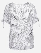 new collection Bluză Albă cu Legătură Decorativă la Mâneci Fialia
