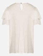 new collection Bluză Albă cu Vâscoză cu croială trapezoidală cu Volane și Inserție Elastică Dorlimi