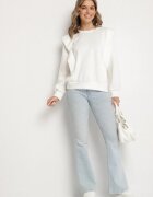 new collection Bluză Albă cu viscoză cu umeri accentuați Alithra