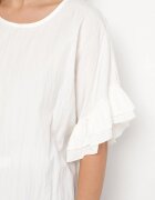 new collection Bluză Albă cu Viscoză Tip liliac cu Volane Davienna