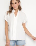 new collection Bluză Albă Tip liliac Oversize din viscoză cu decolteu în V Davilisa