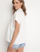 new collection Bluză Albă Tip liliac Oversize din viscoză cu decolteu în V Davilisa