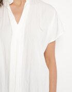 new collection Bluză Albă Tip liliac Oversize din viscoză cu decolteu în V Davilisa