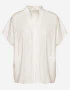 new collection Bluză Albă Tip liliac Oversize din viscoză cu decolteu în V Davilisa