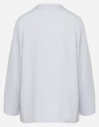 new collection Bluză Albastru deschis cu croi trapezoidal cu decolteu în V și mâneci rulate Aslimi