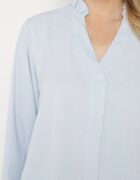new collection Bluză Albastru deschis cu Decolteu în V și Guler ridicat cu Volane Davisora