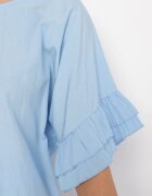 new collection Bluză Albastru deschis din Viscoză Tip Liliac cu Volane Davienna