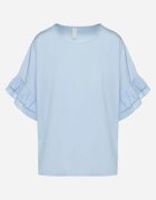 new collection Bluză Albastru deschis din Viscoză Tip Liliac cu Volane Davienna