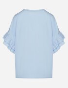 new collection Bluză Albastru deschis din Viscoză Tip Liliac cu Volane Davienna