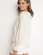 new collection Bluză Bej cu Viscoză în Stil Rustic cu Volane Finlimi