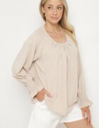 new collection Bluză Bej cu Volane Decorative Emitta